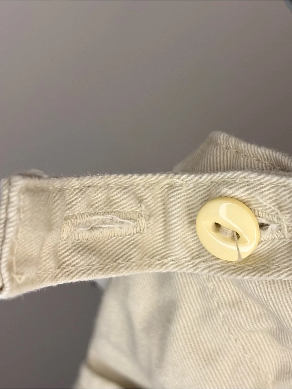 Ralph Lauren Vintage Cream Dress, Embroidered Bear, Buttons On Side Size 6-12M